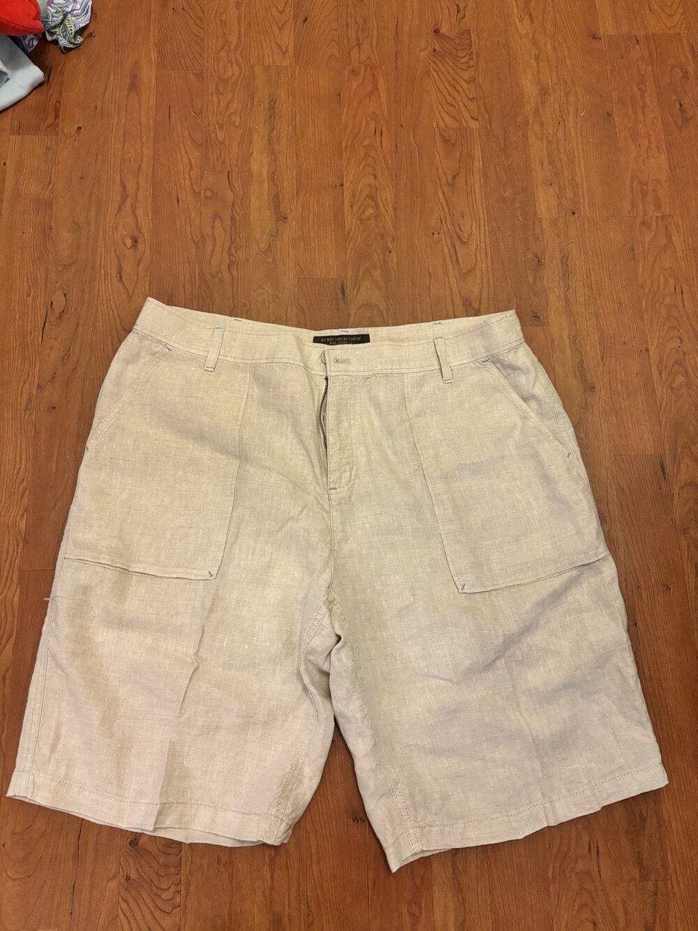 old Navy Vintage 100% Linen Men’s Beach Shorts Size 40